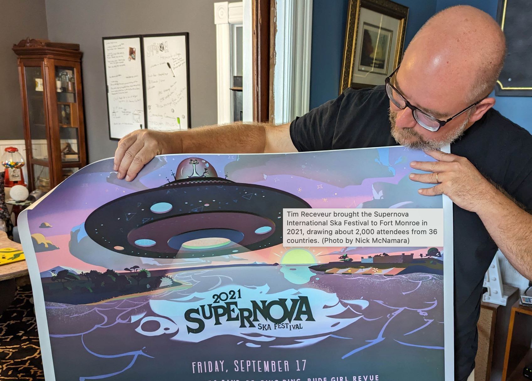 Tim Receveur brought the Supernova International Ska Festival to Fort Monroe in 2021, drawing about 2,000 attendees from 36 countries. (Photo by Nick McNamara)