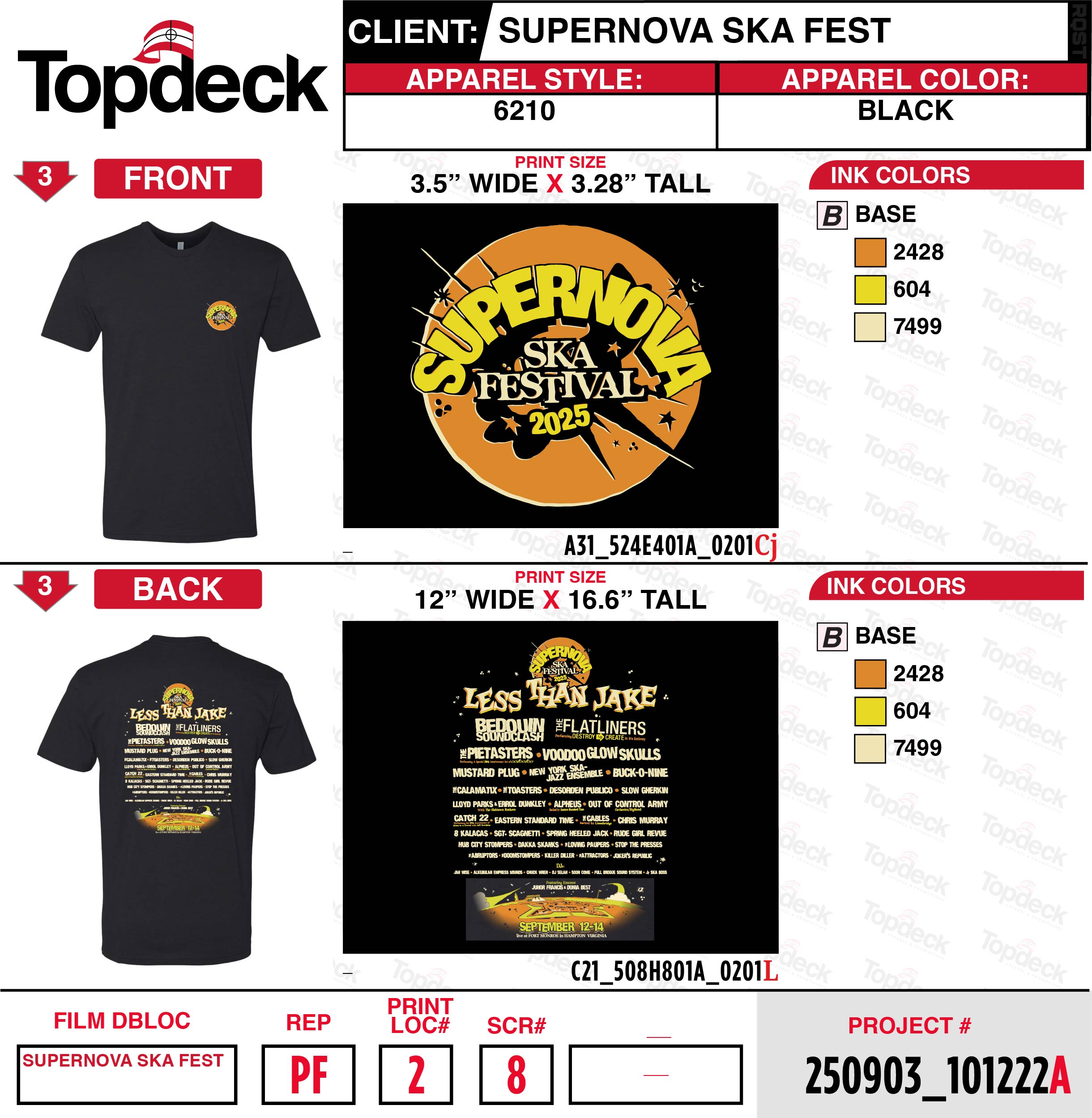 2025 Official Band Line-Up Tee Shirt – Supernovaska