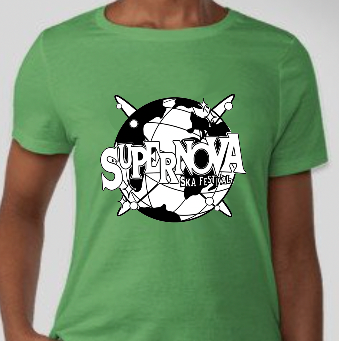 Supernova Ska Festival - Women&#39;s Leaf Green Jersey T-shirt